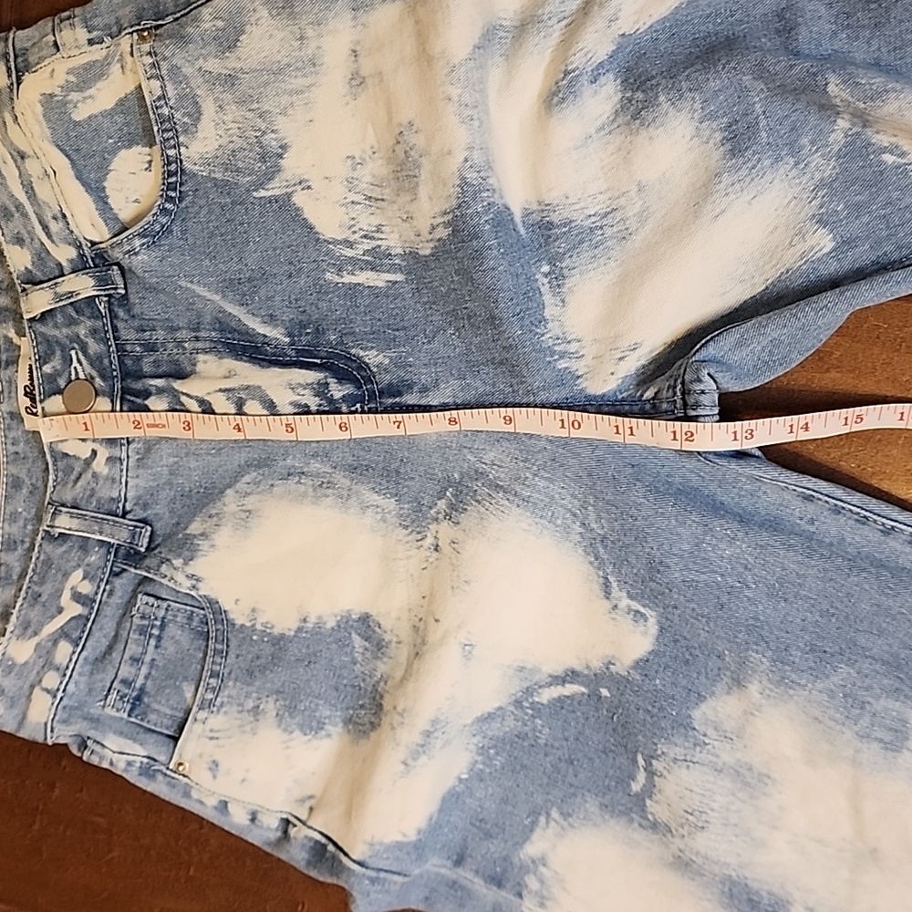Red Berry Acid Wash High Waist Womens Cloud Denim Wide Leg Jeans Light Denim Blu - Picture 9 of 13